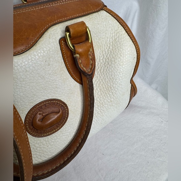 Dooney & Bourke RARE 1990's Vintage Doctor Bag Taupe/Brown Pebbled Leather - Picture 4 of 11